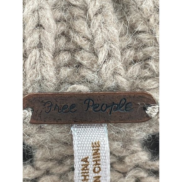 Free People Knit Wool Buttoned Womens Cardigan Tan Size PSmall - Picture 5 of 10